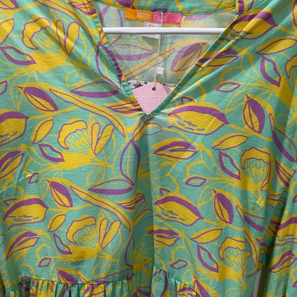 Britton Court XL Green and Yellow Casual dress - Picture 3 of 5